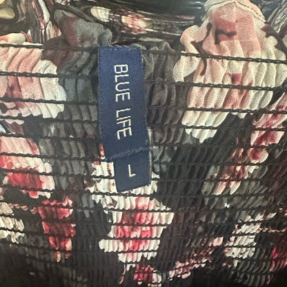 SIZE L Blue Life Skater Mini Skirt in Pink and Blue