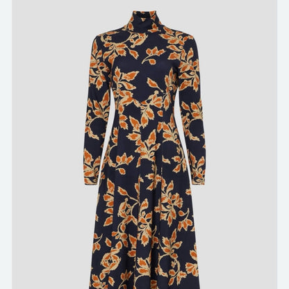 SIZE S Tanya Taylor Orange A-Line Dress with Bishop Sleeves