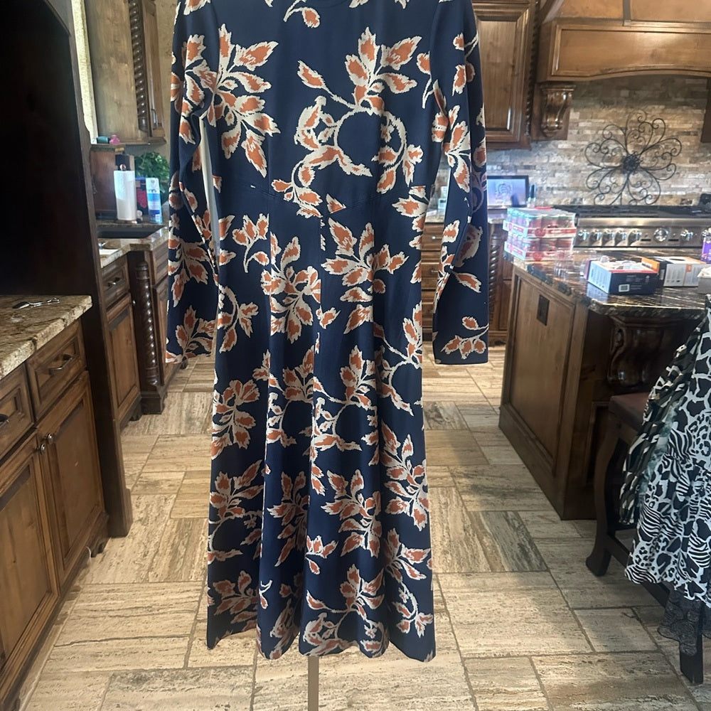 SIZE S Tanya Taylor Orange A-Line Dress with Bishop Sleeves
