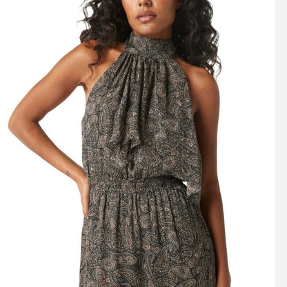 NWT SIZE S Misa Los Angeles Gray High-Low Halter Sundress