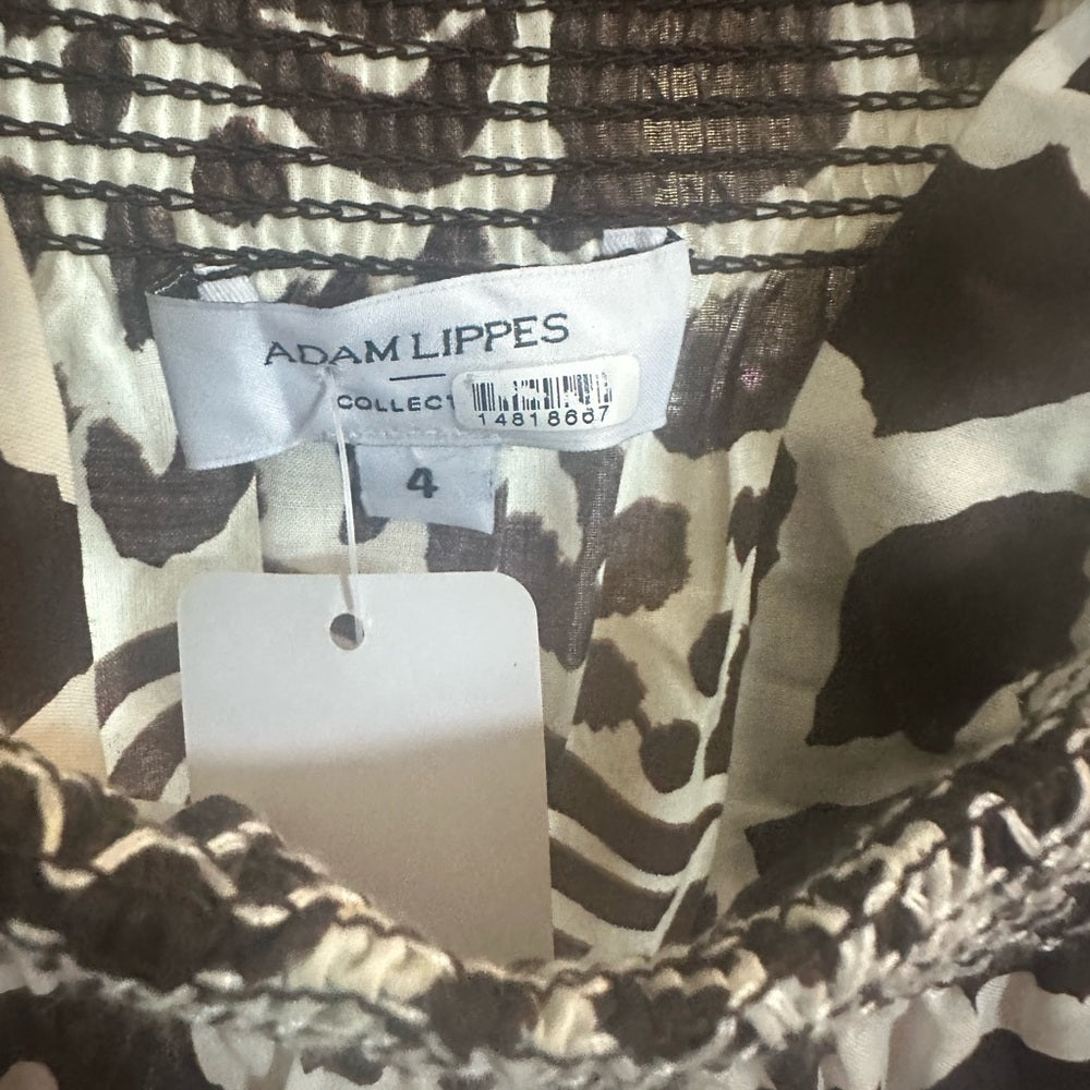 SIZE 4 Adam Lippes Black and White High-Low A-Line Dress