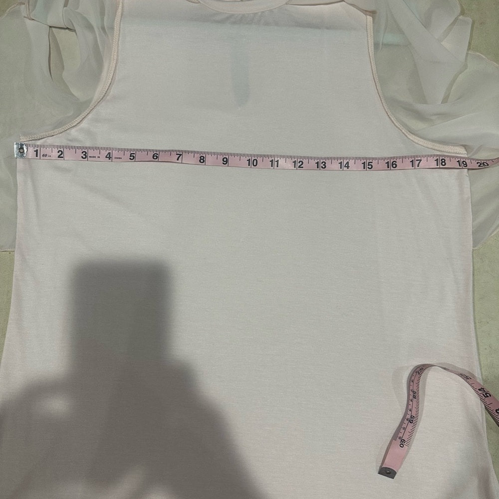 SIZE XL Cable & Gauge Light Pink Top with Ruffle on the Sides and a Keyhole Back