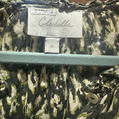 NWOT SIZE M Cleobella Green Black Long Sleeve Blouse