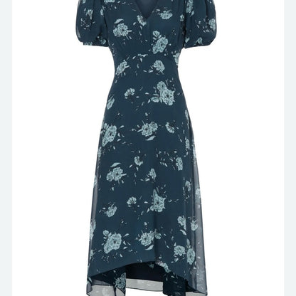 SIZE 4 Club Monaco Asymmetrical Blue and White Sundress