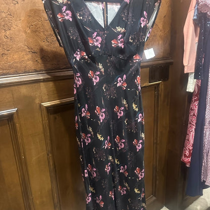 SIZE M Nordstrom Elegant Black and Pink Maxi Dress