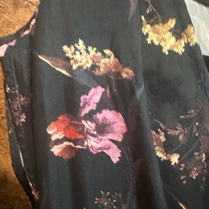 SIZE M Nordstrom Elegant Black and Pink Maxi Dress