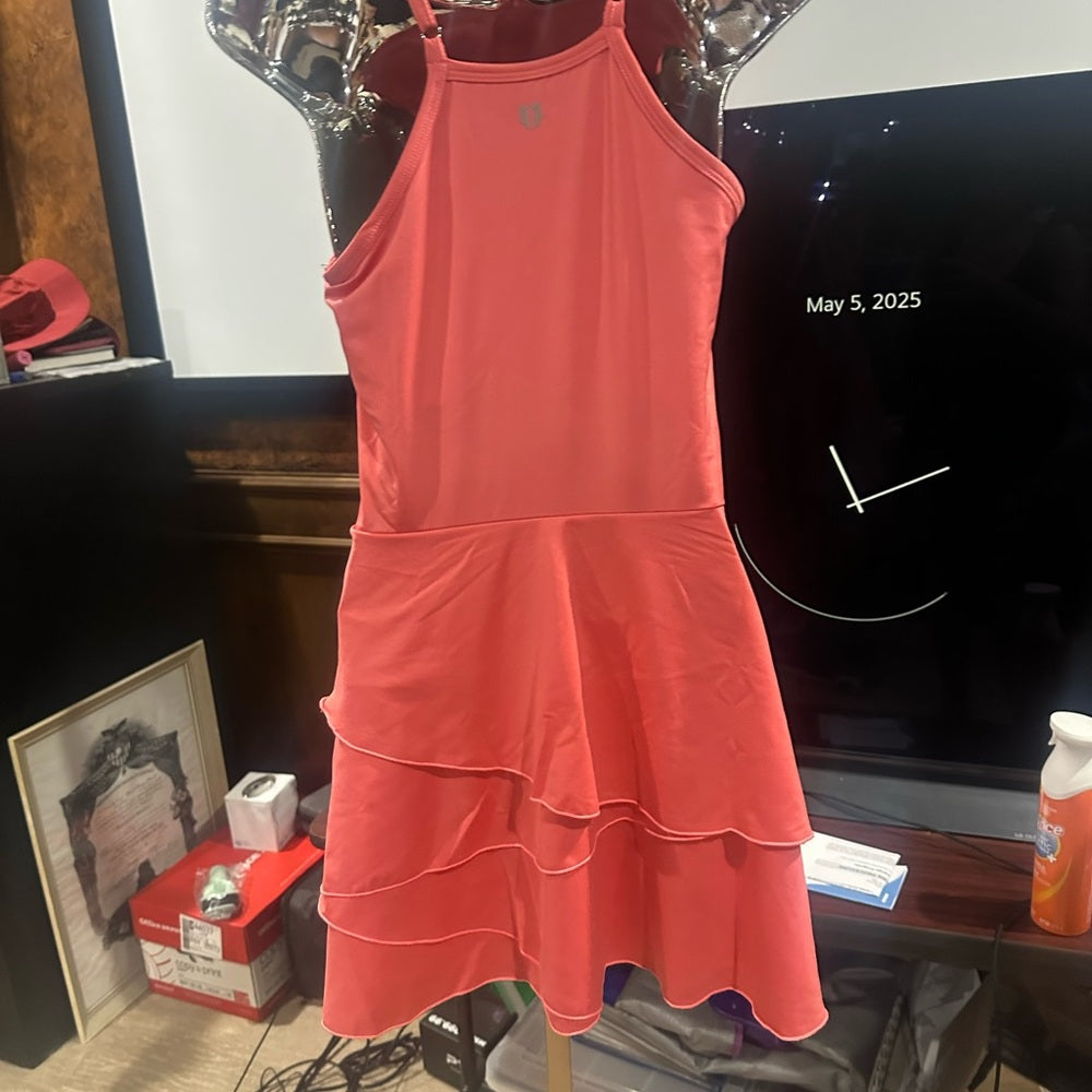 NWT SIZE M EleVen by Venus Williams  Pink Asymmetrical Ruffled Mini Dress