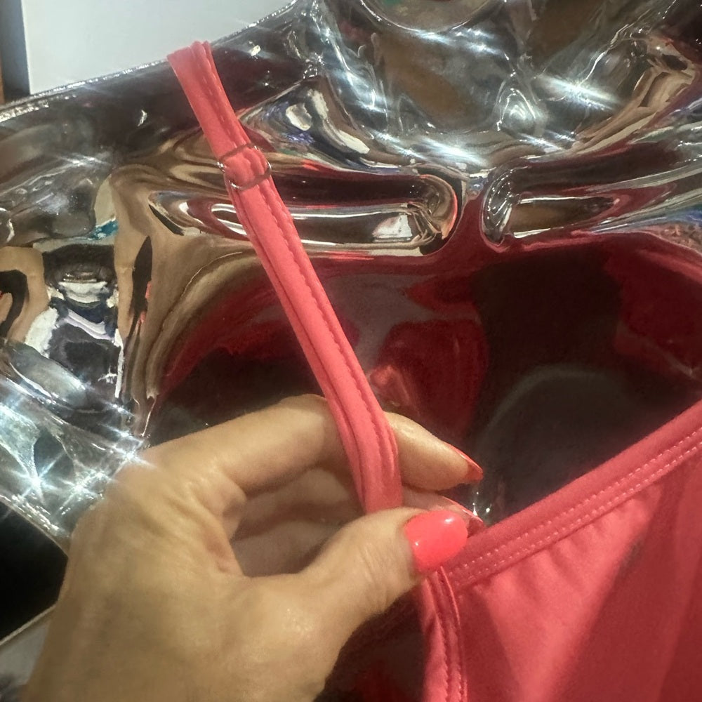 NWT SIZE M EleVen by Venus Williams  Pink Asymmetrical Ruffled Mini Dress