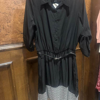 NWOT SIZE XL BCX Black and White Puff Sleeve Midi Dress