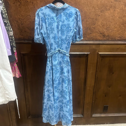 SIZE 38 Derek Lam Blue and White A-Line Maxi Dress