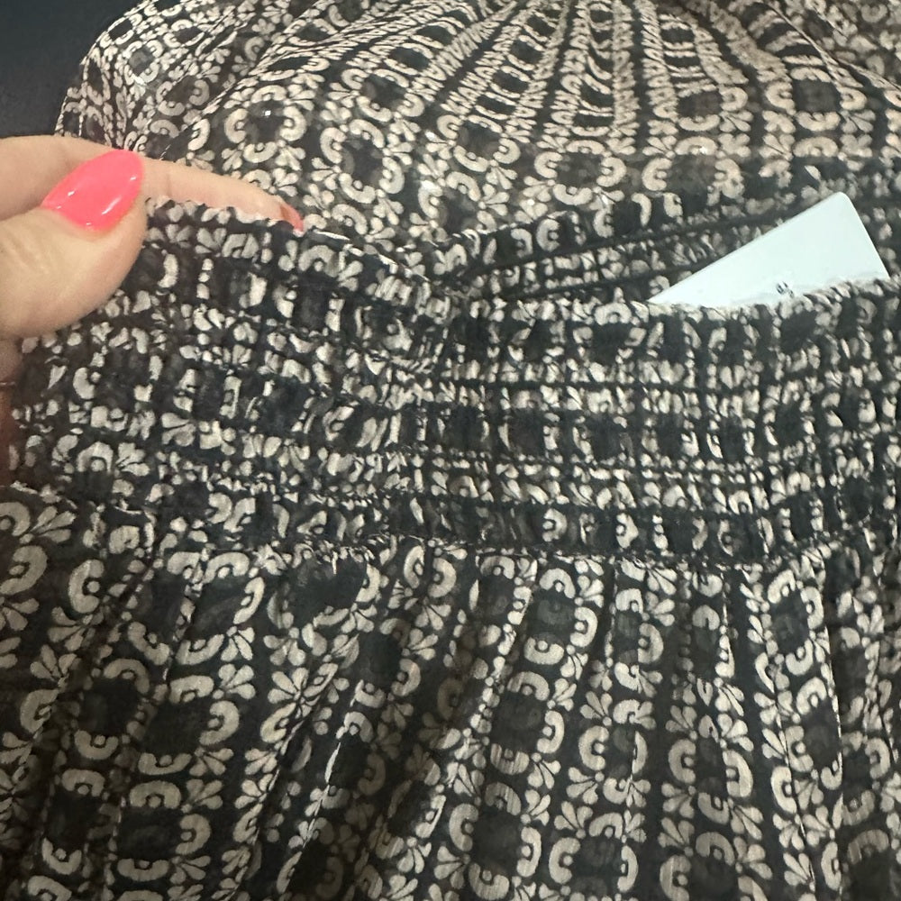 NWT SIZE M Misa Los Angeles Black and Cream Wide Leg Pants