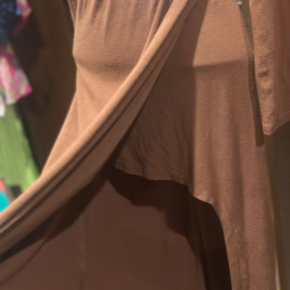 SIZE M Astr High Low Cutout Dress in Rust