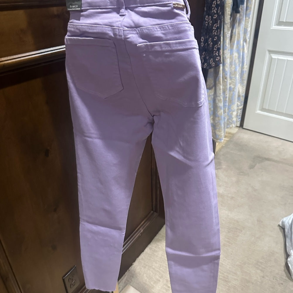 NWT SIZE 26 Tractr Purple Skinny Jeans High Waist