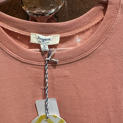 NWT SIZE M Hayden Orange Long Sleeve Embellished Crop Tunic