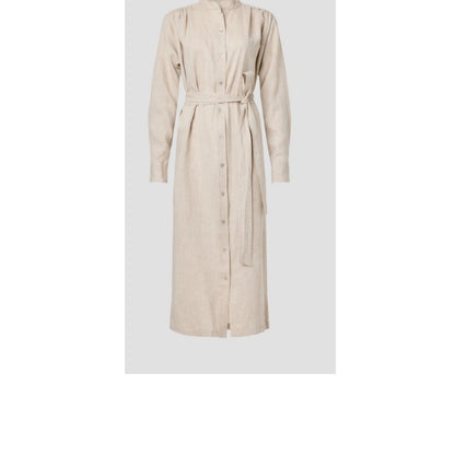 SIZE XL Fifteen Twenty Tan Cream Mandarin Collar Shirt Dress
