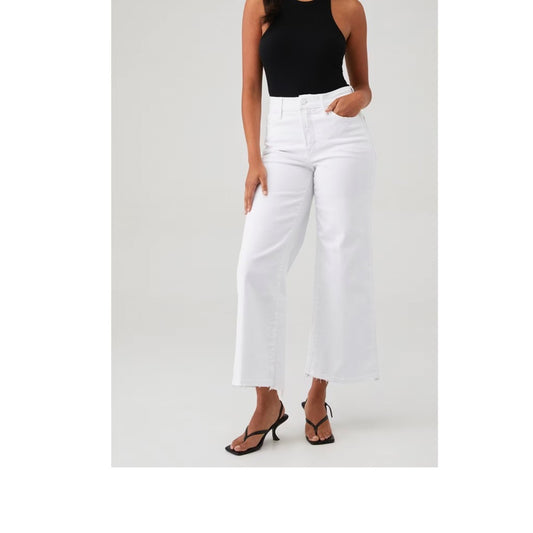 NWT SIZE 27 Good American White Flare Jeans High-Rise