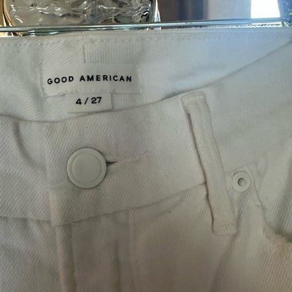 NWT SIZE 27 Good American White Flare Jeans High-Rise