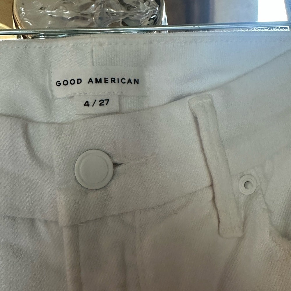 NWT SIZE 27 Good American White Flare Jeans High-Rise