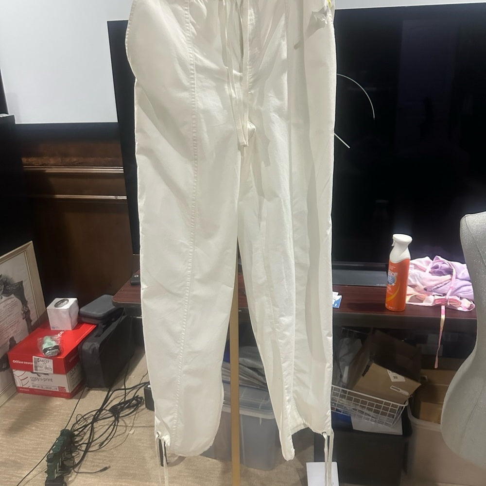 NWOT SIZE S bp White High-Waisted Wide-Leg Trousers