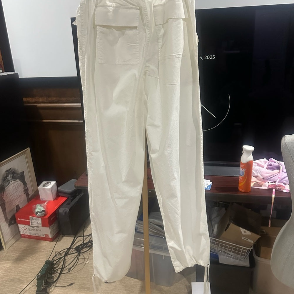 NWOT SIZE S bp White High-Waisted Wide-Leg Trousers