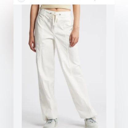 NWOT SIZE S bp White High-Waisted Wide-Leg Trousers