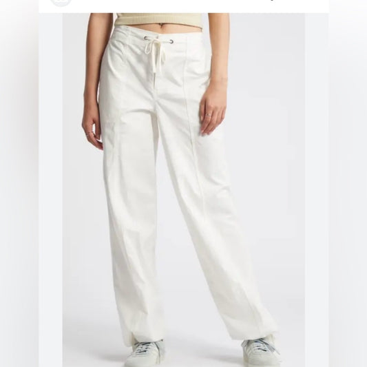 NWOT SIZE S bp White High-Waisted Wide-Leg Trousers