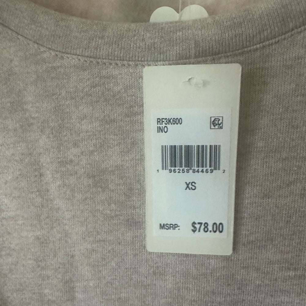NWT SIZE XS Splendid Cream Relaxed Cuffed Sleeve Tee