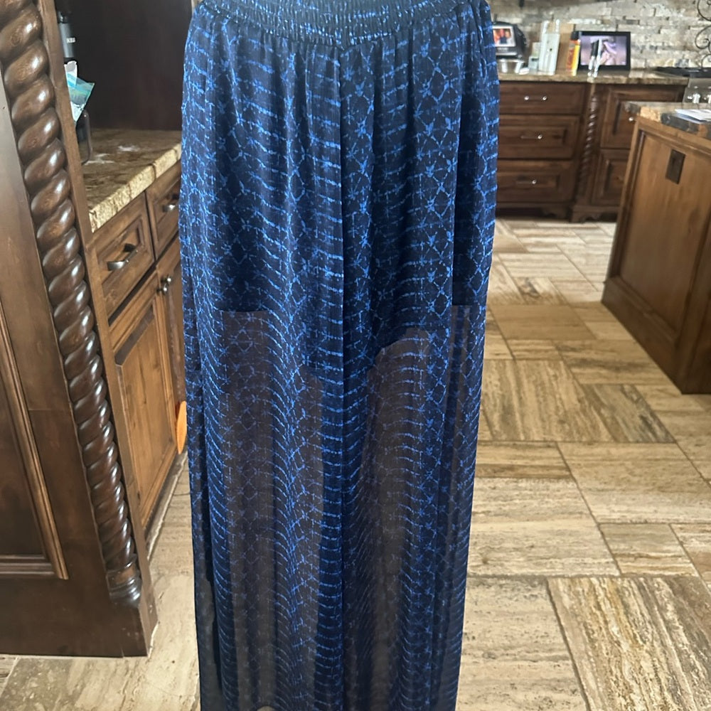 NWT SIZE S Misa Los Angeles Blue Maxi Skirt A-Line Cocktail