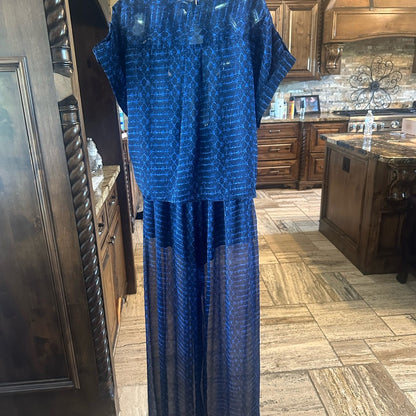 NWT SIZE S Misa Los Angeles Blue Maxi Skirt A-Line Cocktail