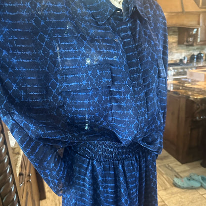 NWT SIZE S Misa Los Angeles Blue Maxi Skirt A-Line Cocktail