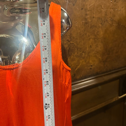 NWT SIZE XS Sundry Orange and Pink Slit Midi Dress V-Neck Sleeveless