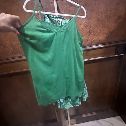 NWT SIZE 3/L Sunday Green Ruffled Mini Sundress