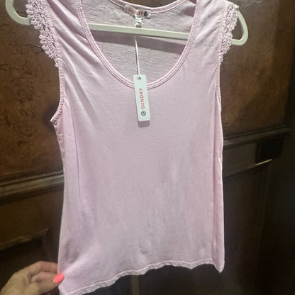 NWT SIZE 1/S Sundry Pink Ruffled Tank Top