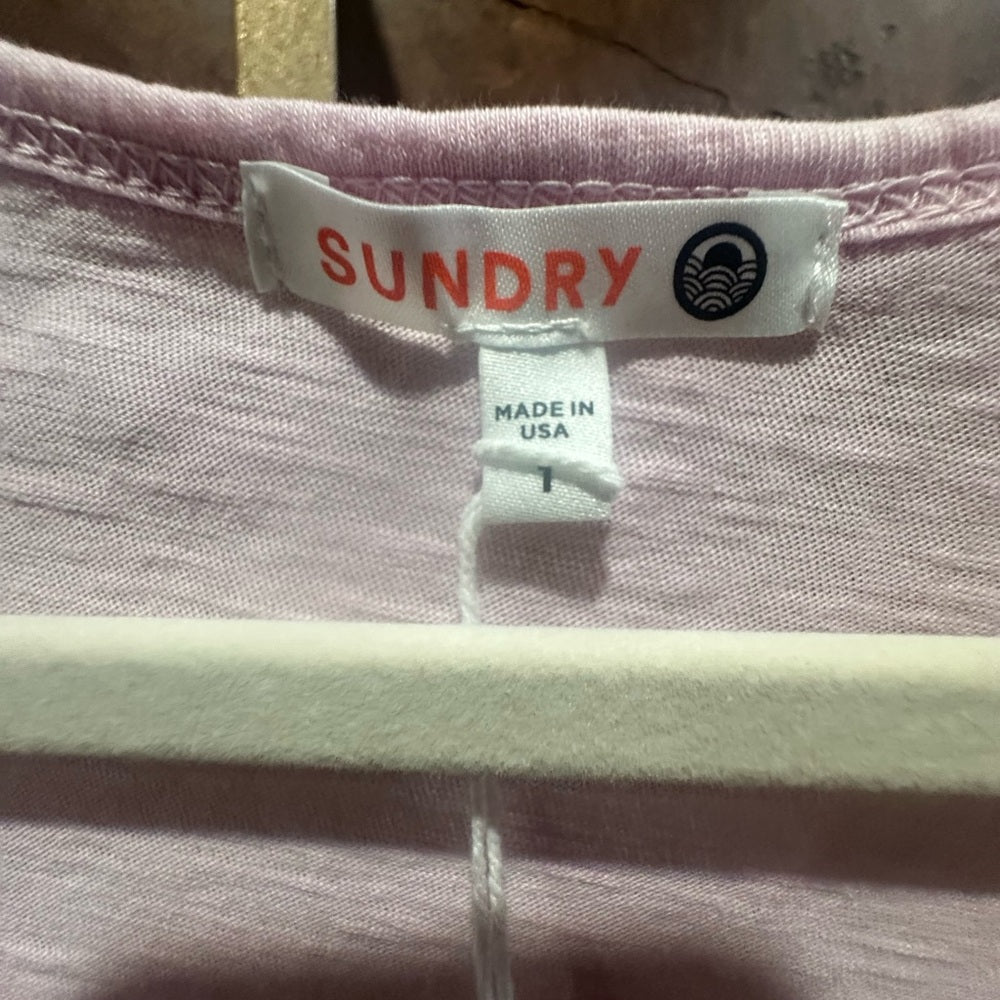 NWT SIZE 1/S Sundry Pink Ruffled Tank Top