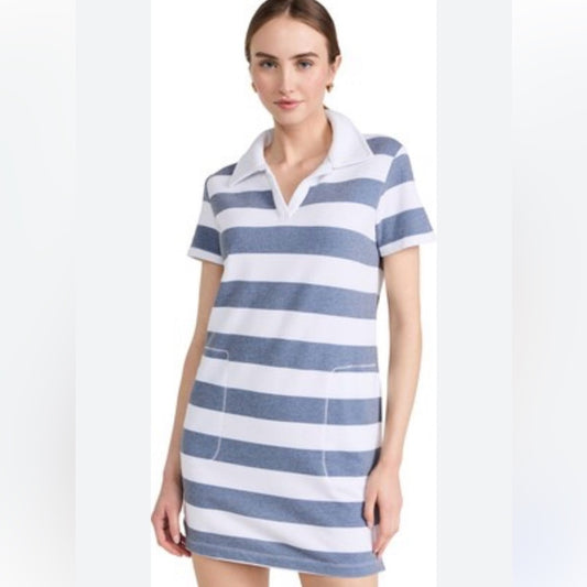 NWT SIZE L Sundry Blue and White Striped Mini Dress