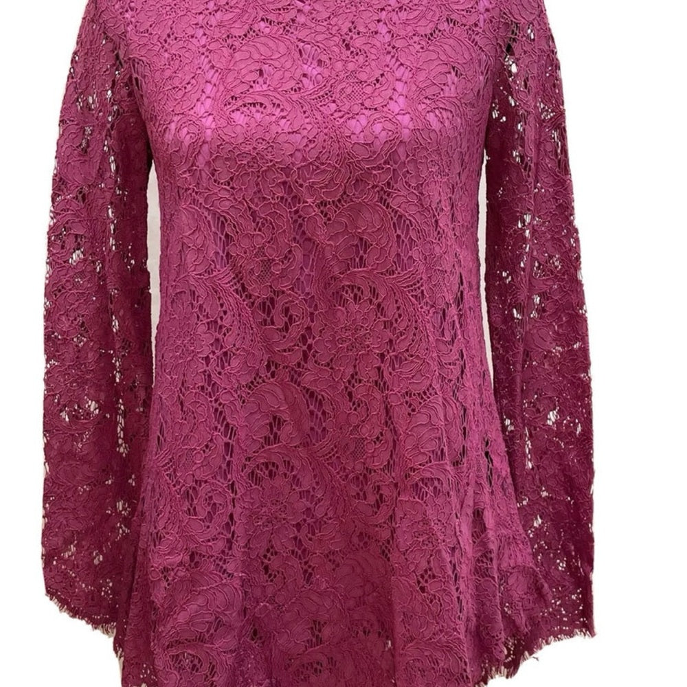 SIZE 2 Adam Lippes Pink Long Sleeve Boxy Blouse