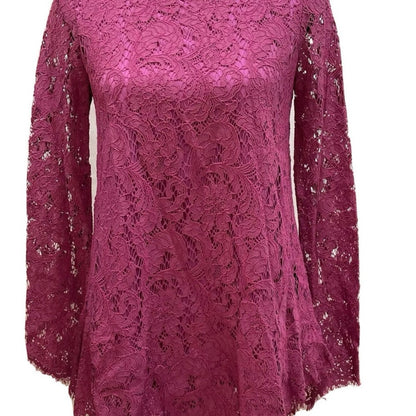 SIZE 2 Adam Lippes Pink Long Sleeve Boxy Blouse