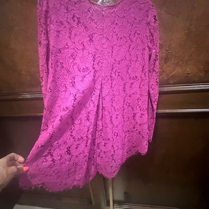 SIZE 2 Adam Lippes Pink Long Sleeve Boxy Blouse