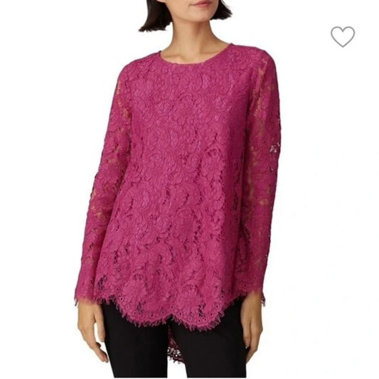 SIZE 2 Adam Lippes Pink Long Sleeve Boxy Blouse