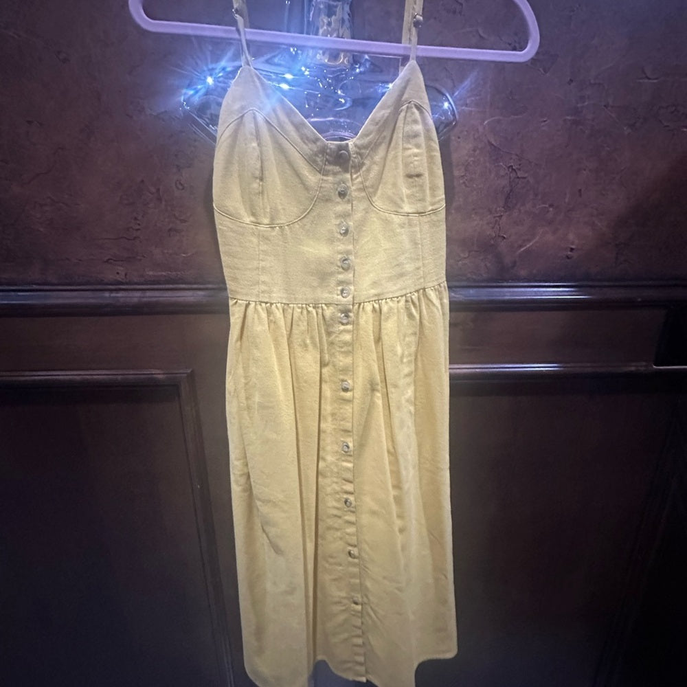 SIZE XS ROLLA'S Yellow Spaghetti Strap Midi Sundress
