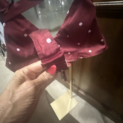 SIZE L For Love And Lemons Red Ruched Tie Front Bodysuit