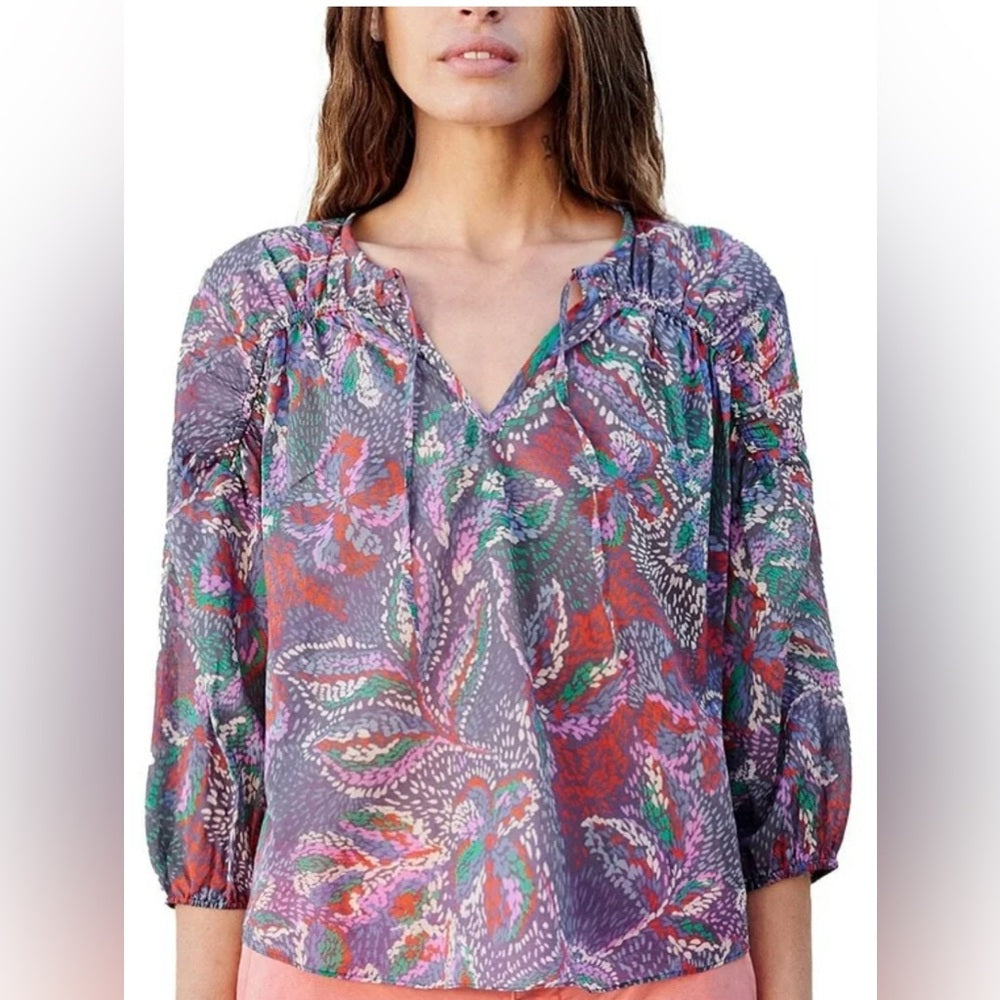 NWT SIZE S/1 Sundry Pink Embellished 3/4 Sleeve Blouse