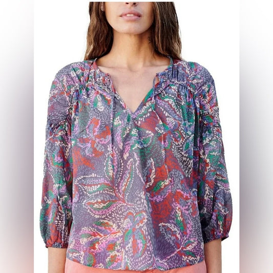 NWT SIZE S/1 Sundry Pink Embellished 3/4 Sleeve Blouse