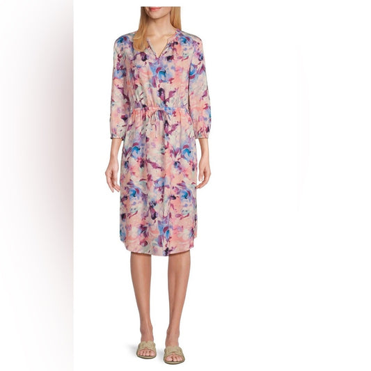 NWT SIZE M Westbound Pink Buttoned Dress with Bishop Sleeves