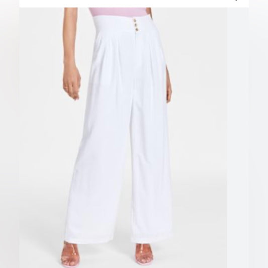 NWT SIZE 12 Bar III White Wide Leg Cropped Pants