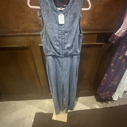 SIZE 40/L MARTIN GRANT Blue Wide-Leg Jumpsuit
