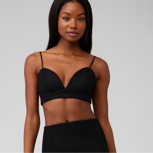 NWT SIZE XS Bardot Black Push-Up Bralette with Plunge Neckline