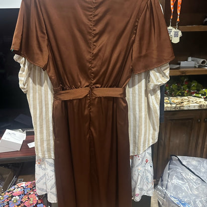 NWOT SIZE L JessaKae Brown V-Neck Flutter Sleeve Sundress