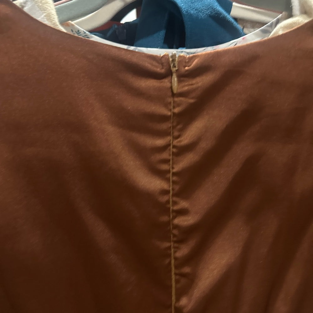 NWOT SIZE L JessaKae Brown V-Neck Flutter Sleeve Sundress