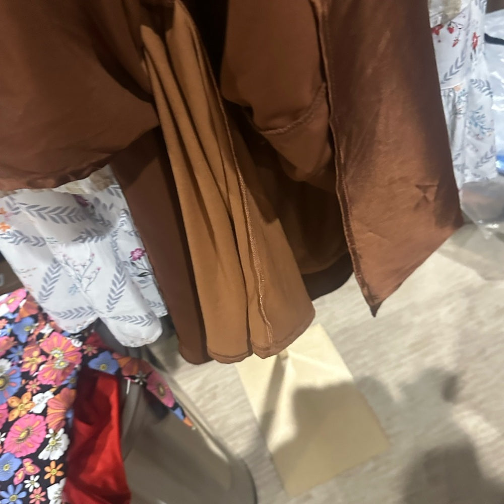 NWOT SIZE L JessaKae Brown V-Neck Flutter Sleeve Sundress
